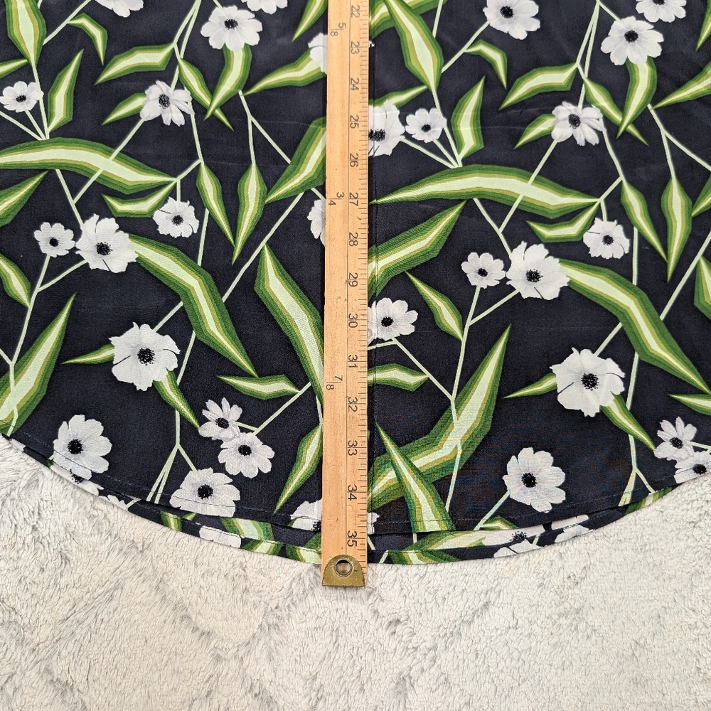 Equipment Dress Womens L Black Green Floral Brett Silk Shirtdress Botanical Chic - Picture 5 of 5